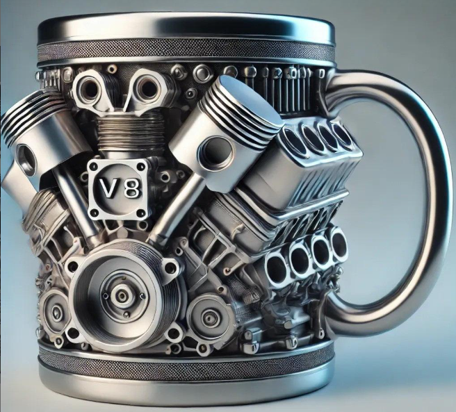 Кружка в виде механического двигателя