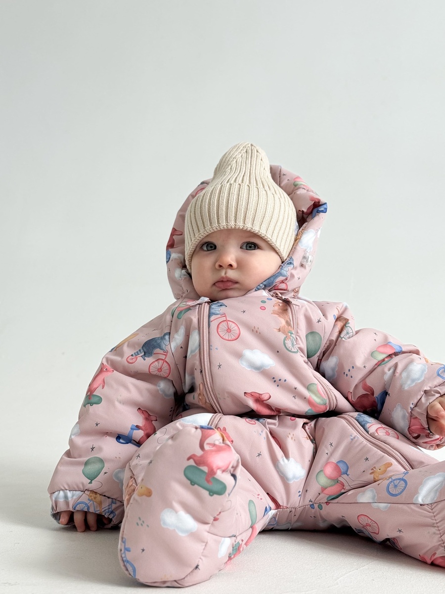  Демисезонный комбинезон Tot (лесные зверята пудра)
