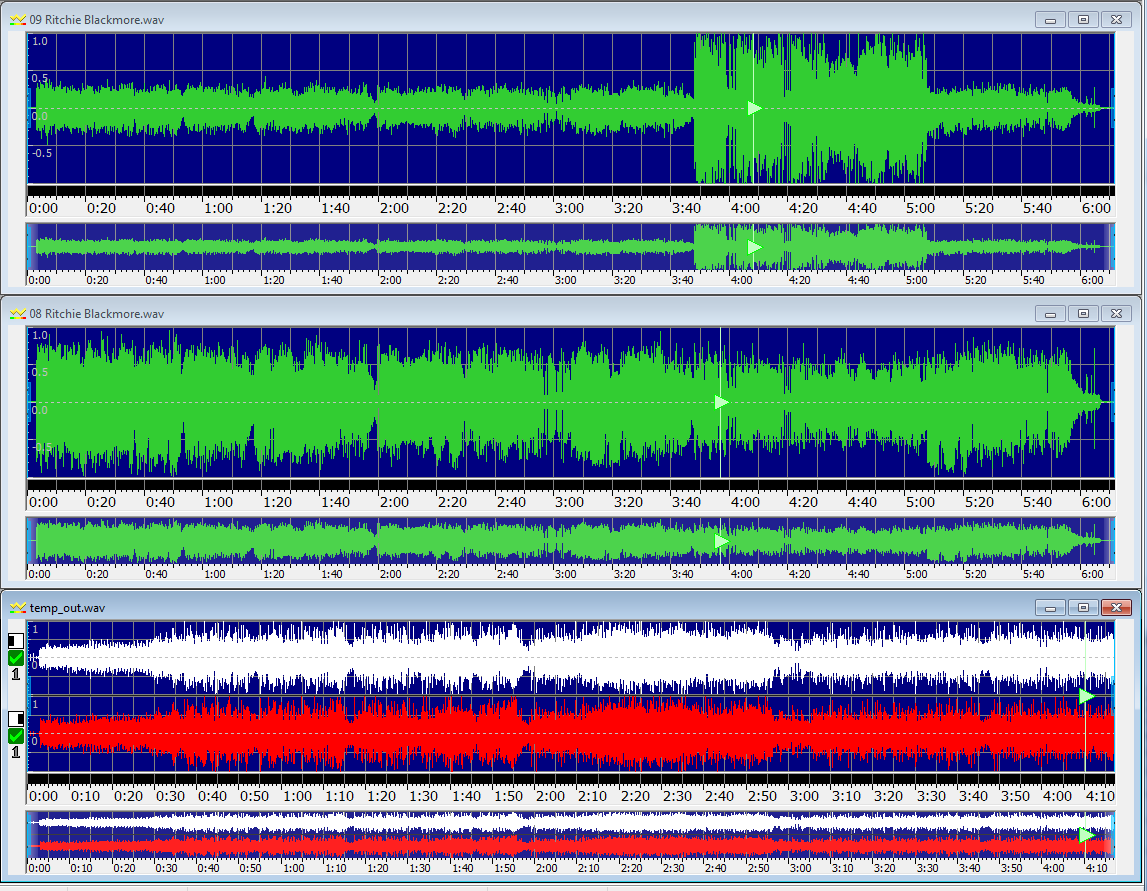 трек №9 (вверху) - брак с зашкалом и искажухой