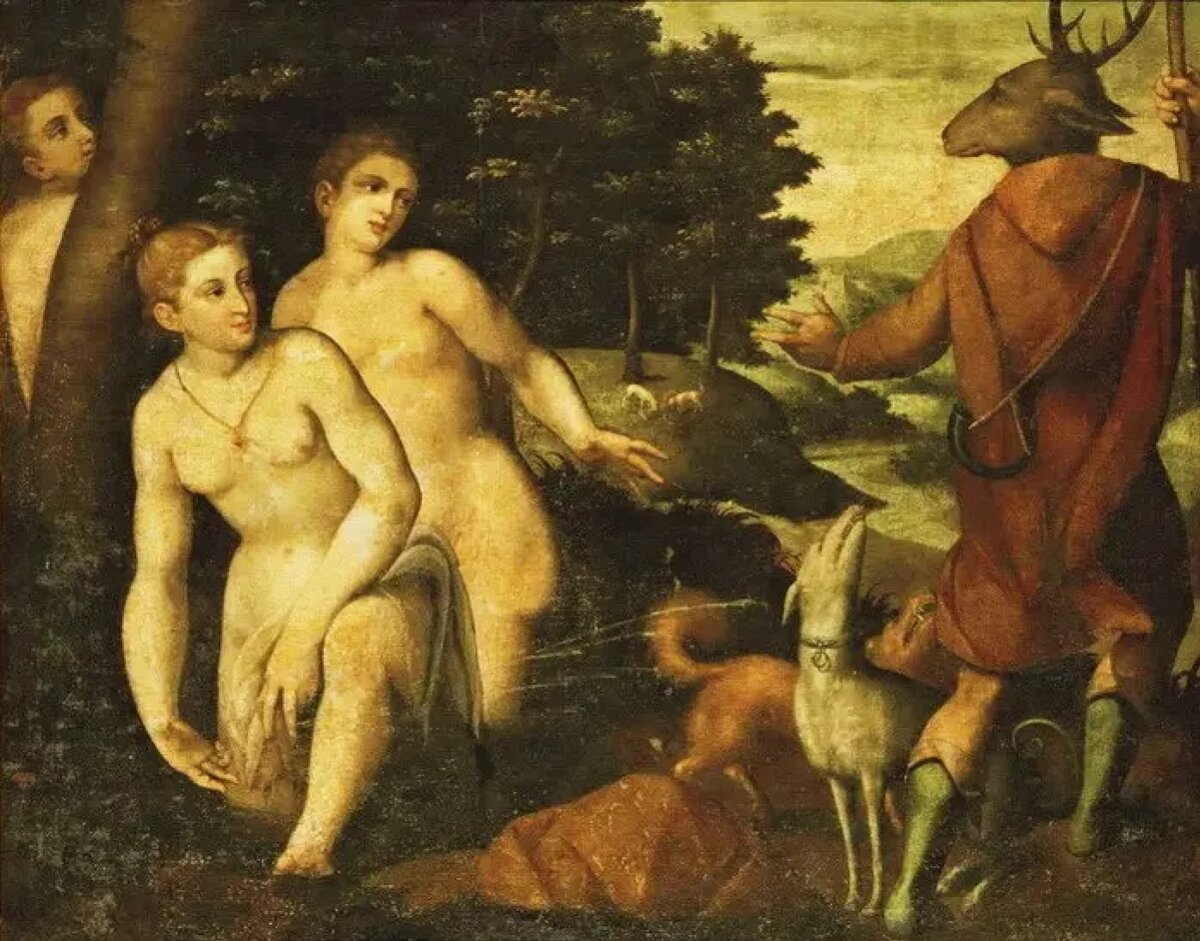 Диана и Актеон х. м. Аукцион 2012. XVI , 132×165 см