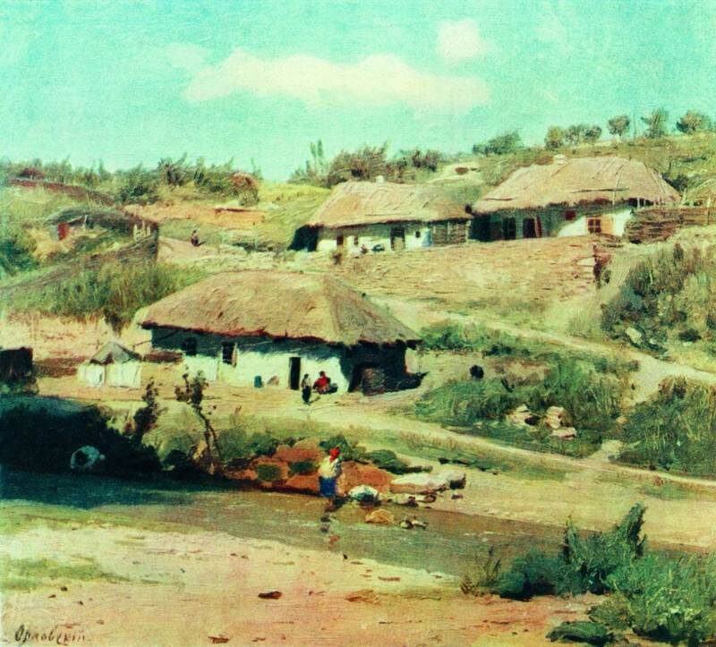 В. Д. Орловский. «Хаты в летний день». 1870-е гг. Музей украинского изобразительного искусства (Киев)