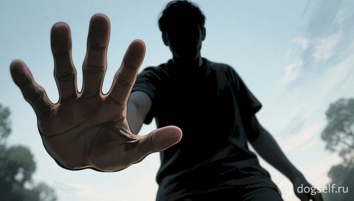 Мир глазами собаки – протянутая рука, которая нам кажется дружелюбной, для пса выглядит как нависающая угроза. Понимание этого языка тела – ключ к разгадке её страха и лая | Изображение: DogSelf