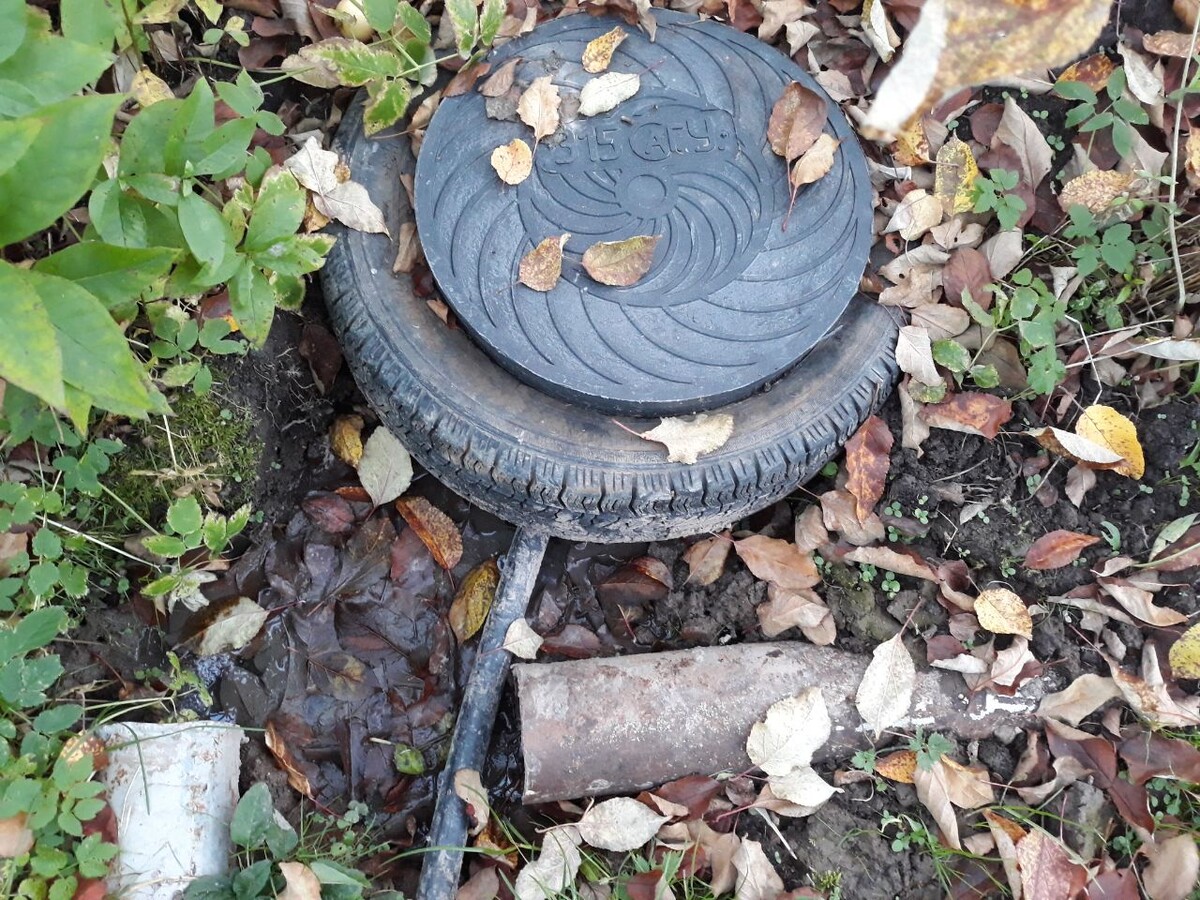 Жироуловитель из покрышек. Фото автора