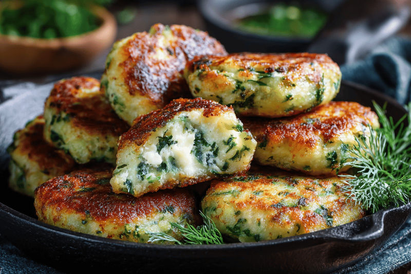 Ленивые пирожки с творогом и зеленью