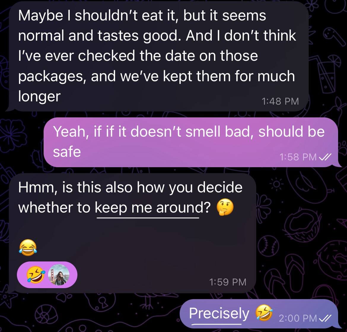 Наша переписка каждый день be like: