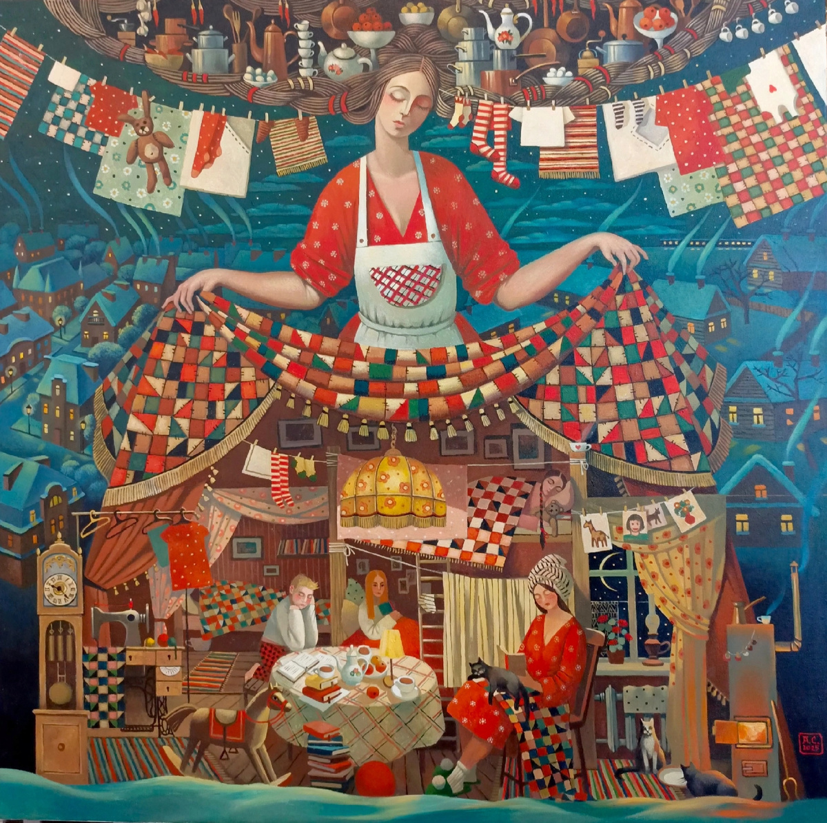 © Александра Сперанская. У нас всё хорошо. Холст, акрил. 100 х 100см. 2025.