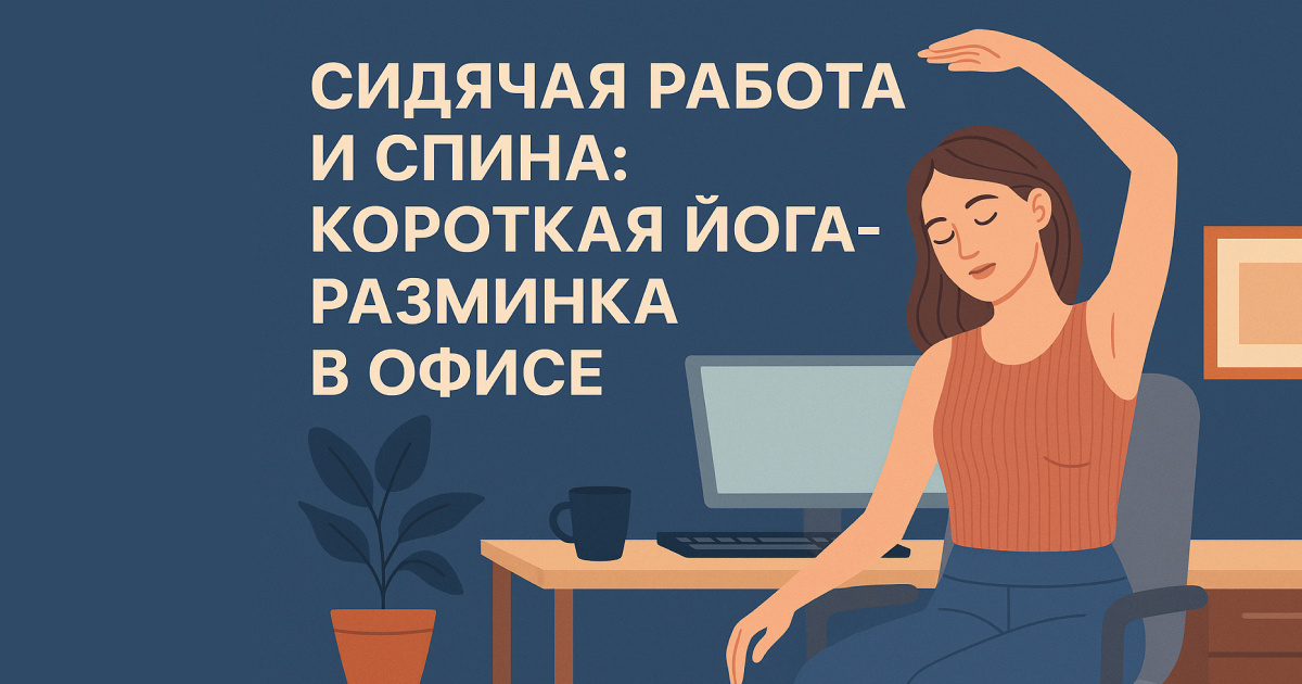 Сидячая работа и спина: короткая йога-разминка в офисе