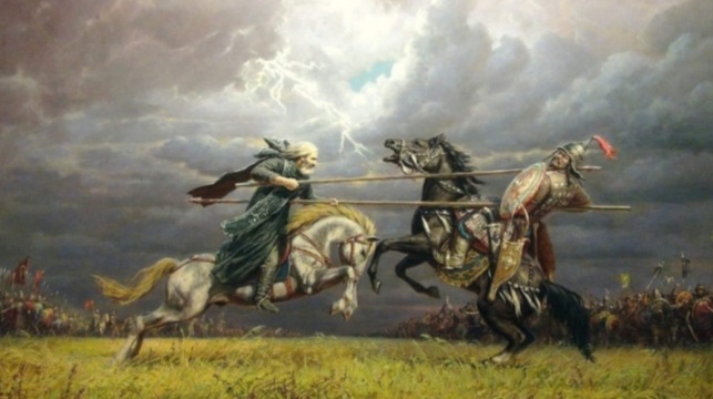 Поединок Пересвета и Челубея. Легендарная схватка перед Куликовской битвой.