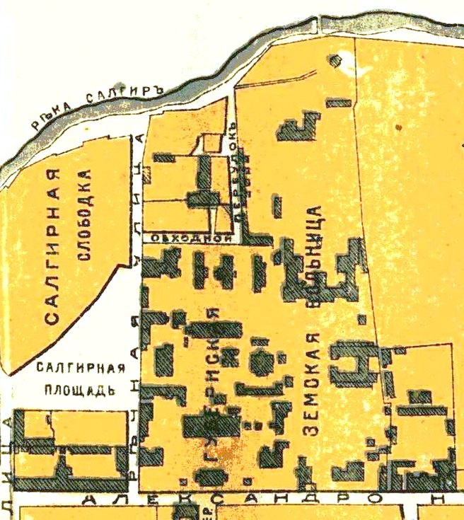 1914 год. Губернская земская больница на плане Симферополя.