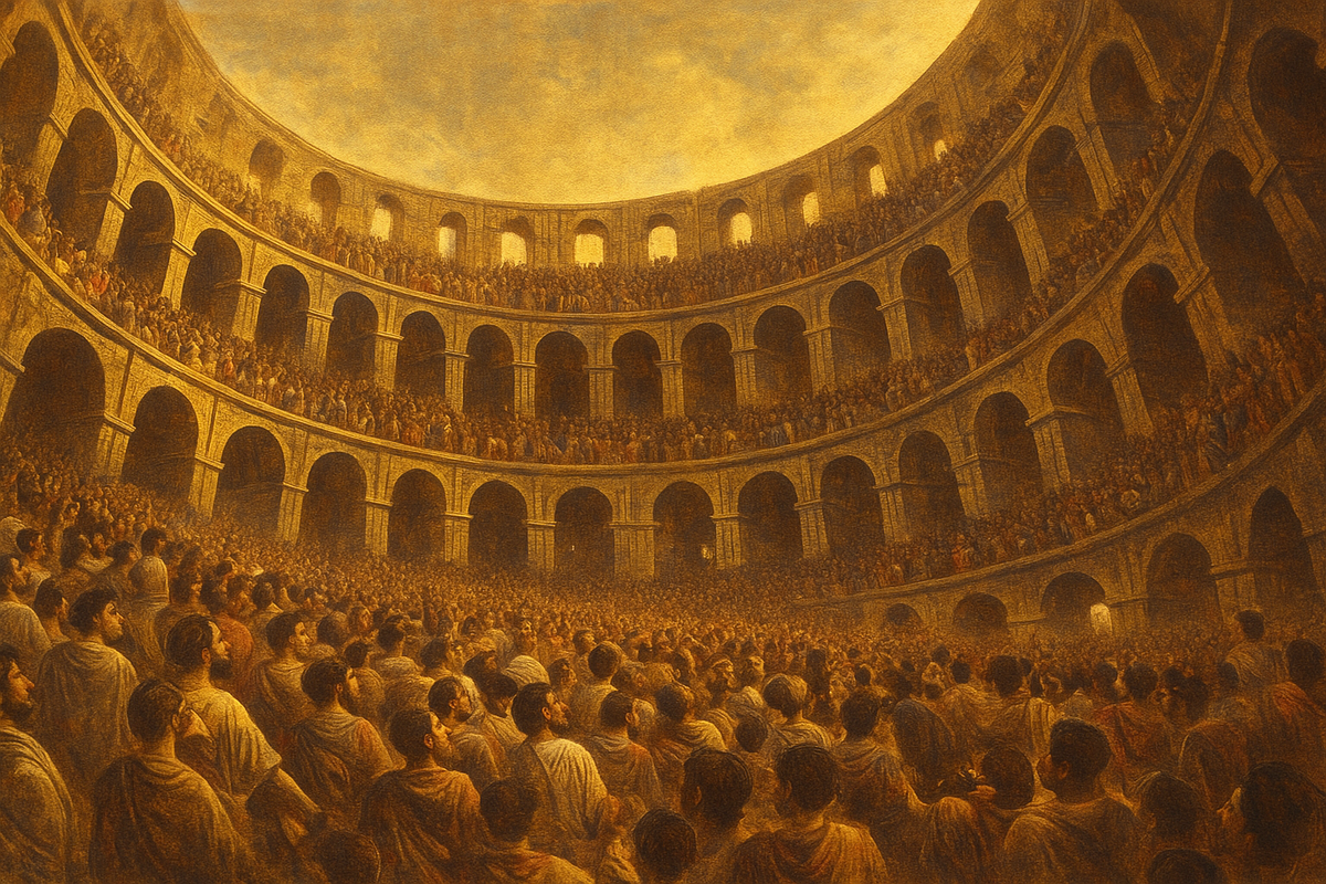 Колизей — как организм: каменные ребра, железные сухожилия, вены каналов и сердце — арена, где билось дыхание империи.