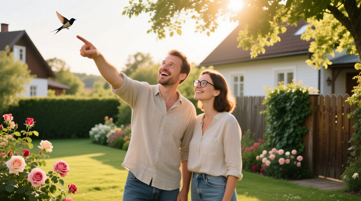 "Смотри, какая красивая птица!"