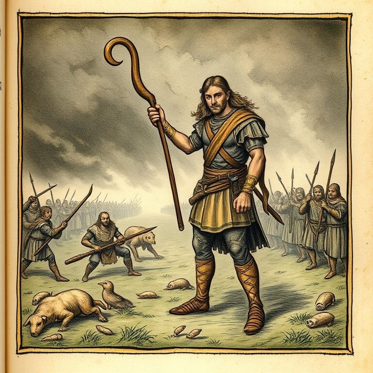 Герой ирландского эпоса Кухулин. Согласно легендам, его мастерство в хёрлинге было сверхъестественным.