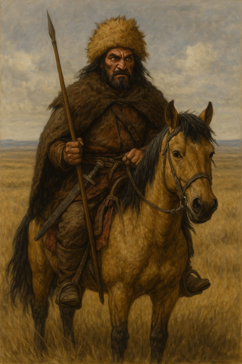 «Пришелец из другого мира». Для римлян и готов гунн был существом с края света: низкорослый, с раскосыми глазами, сросшимися бровями, не знающий земледелия и городов. Его тактика боя — стремительные атаки конных лучников — была шоком для пеших европейских армий.