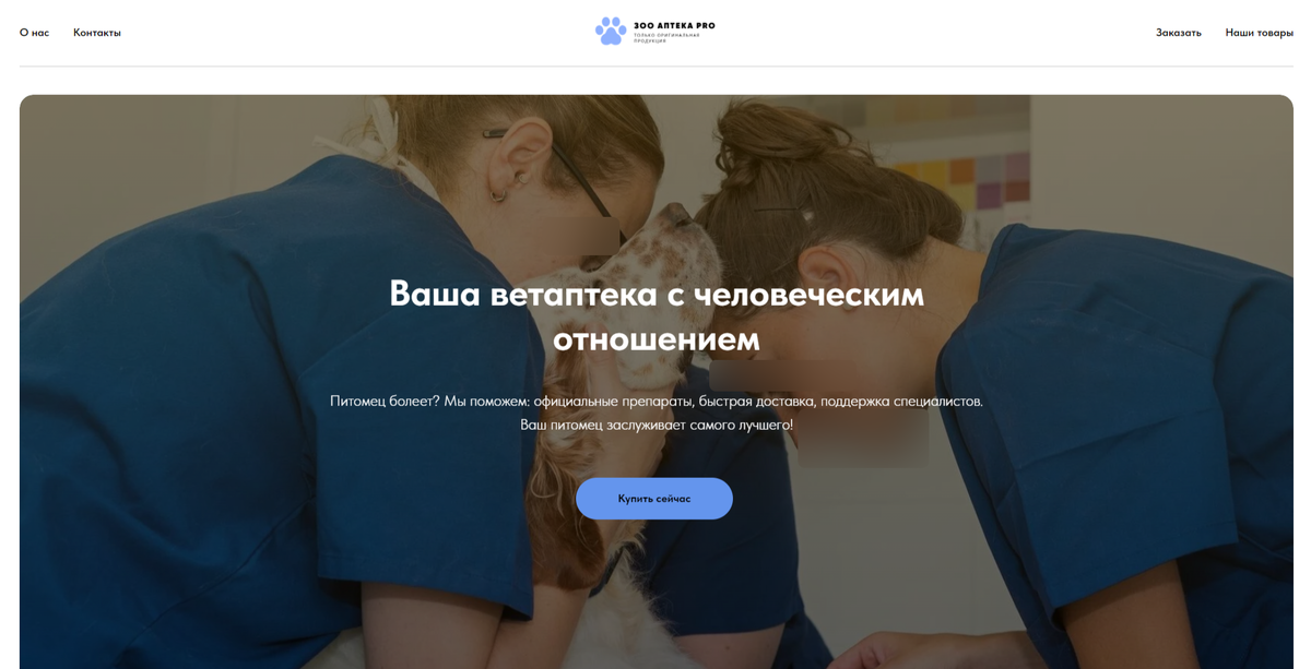 Главная страница мошеннического сайта