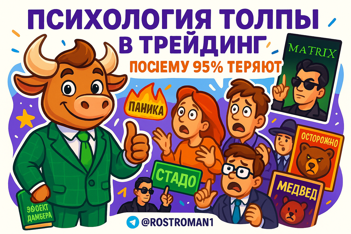 Психология толпы в трейдинге: скрытая ловушка, из-за которой 95% сливают деньги