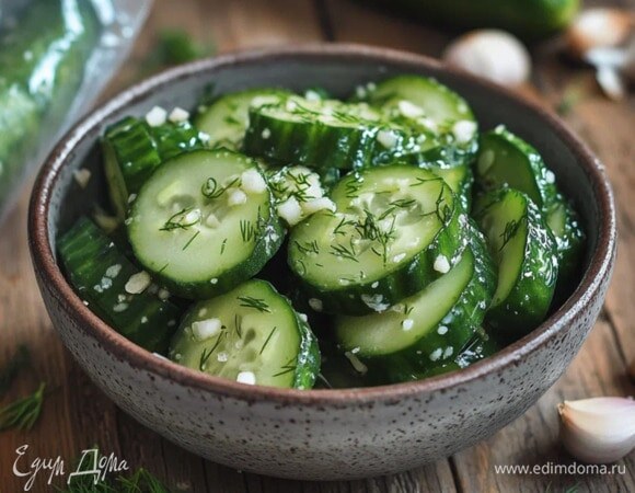 Хрустящие малосольные огурцы быстрого приготовления в пакете