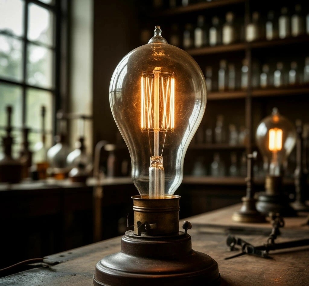 Первая лампочка.