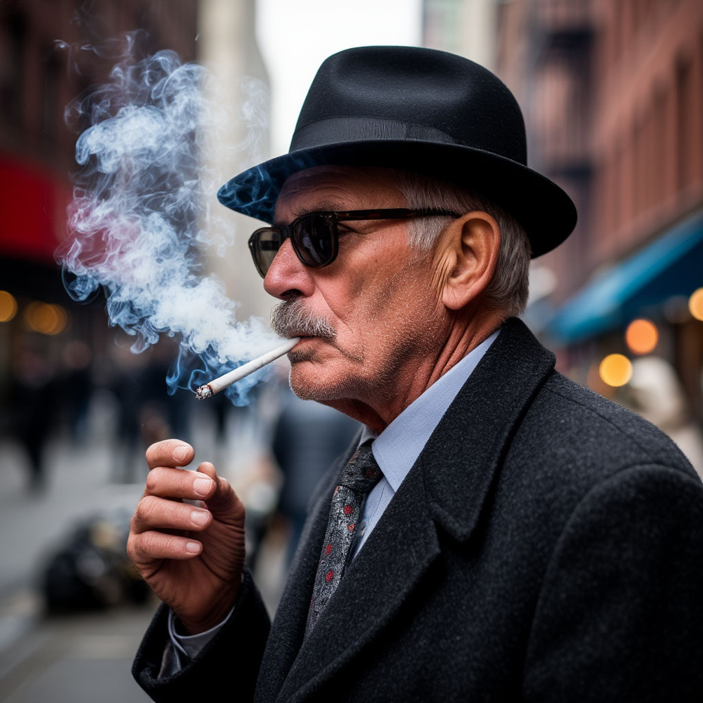 Курильщик в городе