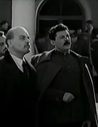 В роли И. Сталина (справа) в фильме «Великое зарево» (1938)