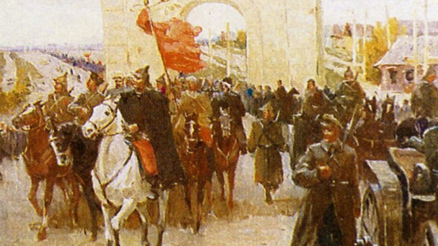 Части РККА входят в Орёл (20 октября 1919 года)