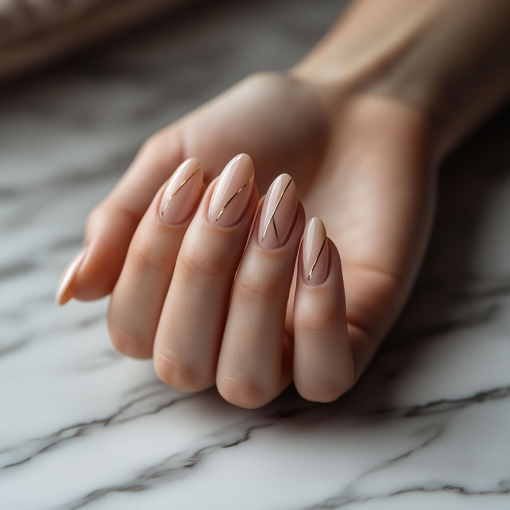 Геометрия в нюдовом маникюре