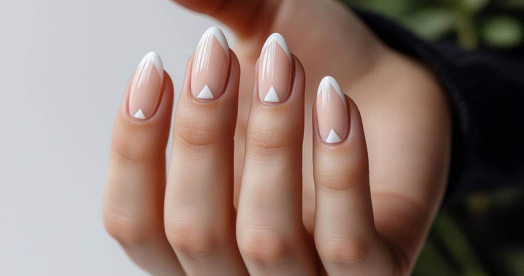 6 идей нюдового маникюра с геометрическими элементами: когда минимализм встречает искусство 💎