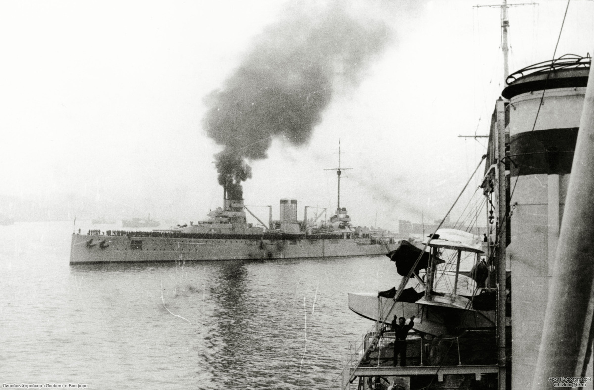 "Гебен" , переживший всех своих противников в далеком 1933 году. Любопытно, если верить  В.Я. Крестьянинову, то немцы после войны птыались выкупить у турок старый дредноут для последующей музеефикации, но не срослось. А жаль! (взято на сайте tsushima.su)