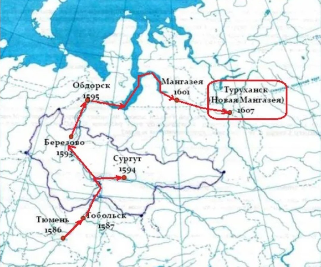 Карта севера Сибири, из интернета.