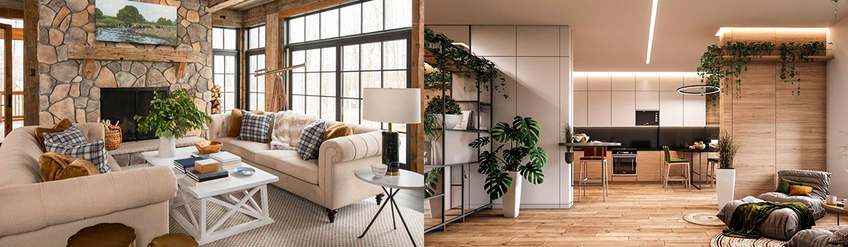 Натуральные материалы в дизайне интерьера (рис.1)