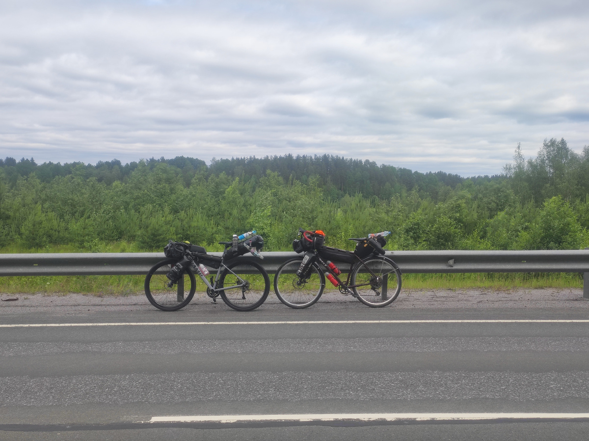 Вскоре после границы и проверки документов. Два брата - акробата :)