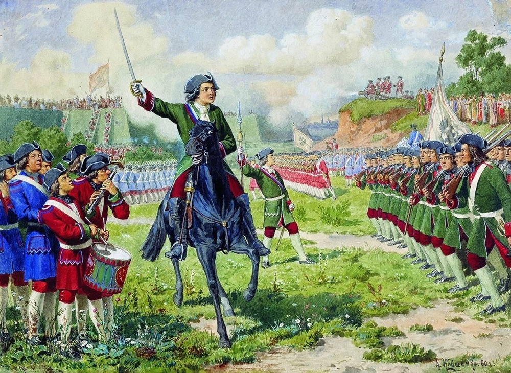 
Алексей Кившенко, «Военные игры потешных войск Петра I под селом Кожухово». 1882 год