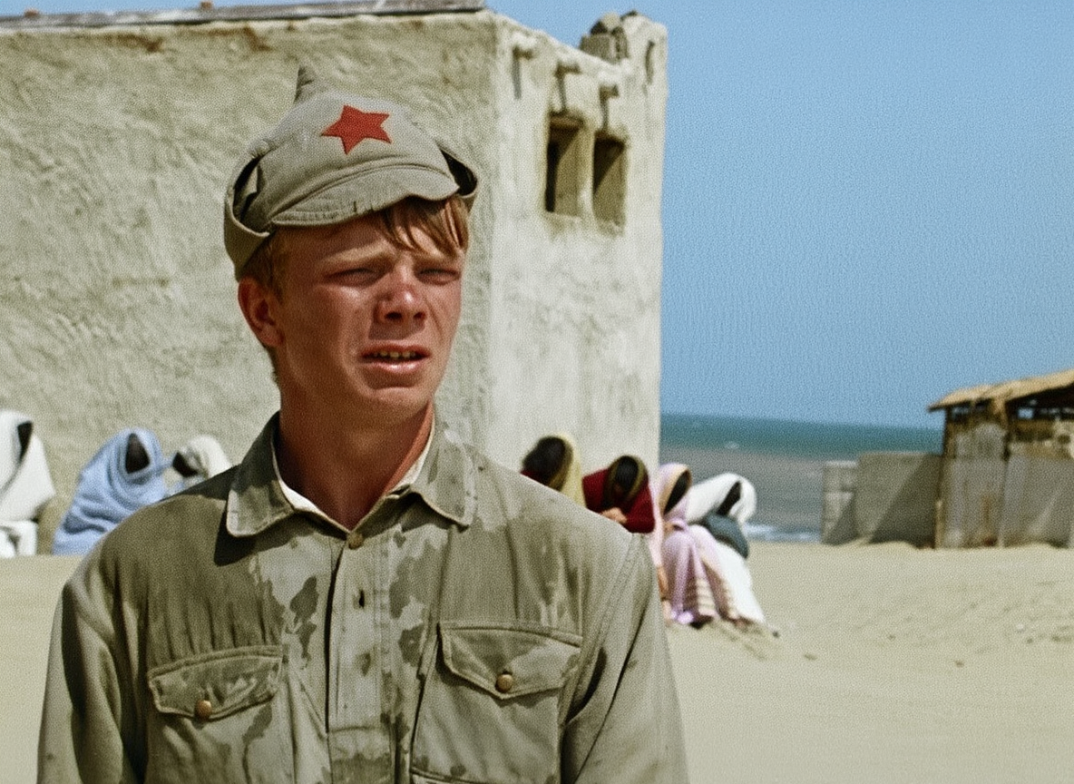 Кадр из фильма «Белое солнце пустыни», производство киностудии «Мосфильм», Экспериментальное творческое объединение, киностудии «Ленфильм», режиссёр Владимир Мотыль, 1970 г.