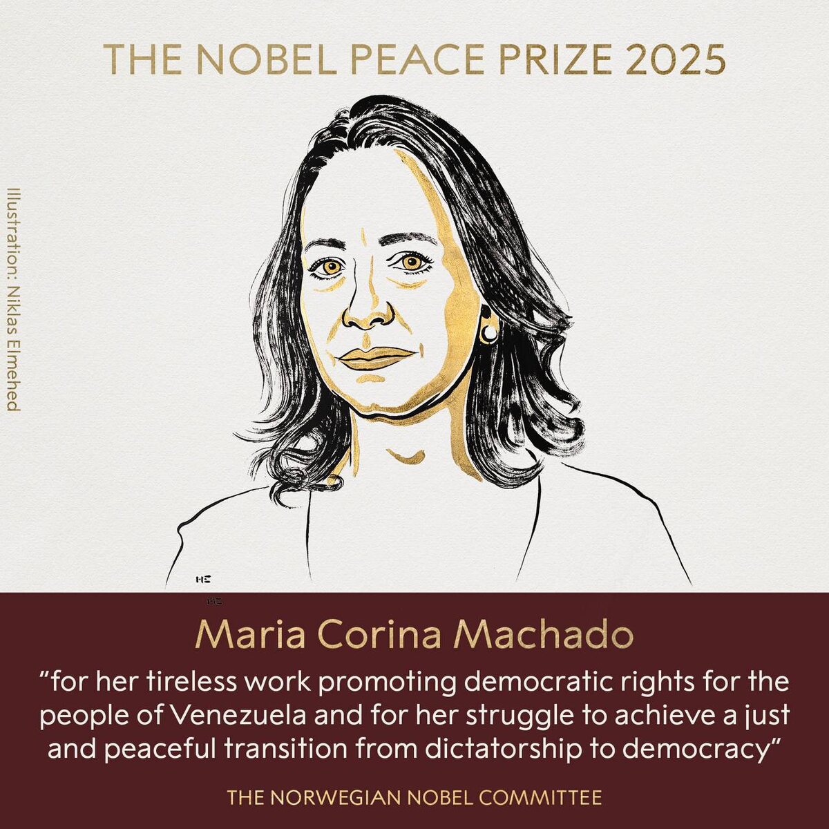 Мария Корина Мачадо Париска / © Nobel Prize