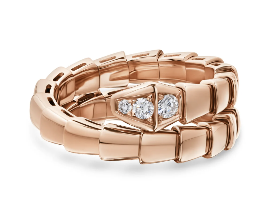 Кольцо BVLGARI SERPENTI VIPER из розового золота с бриллиантами