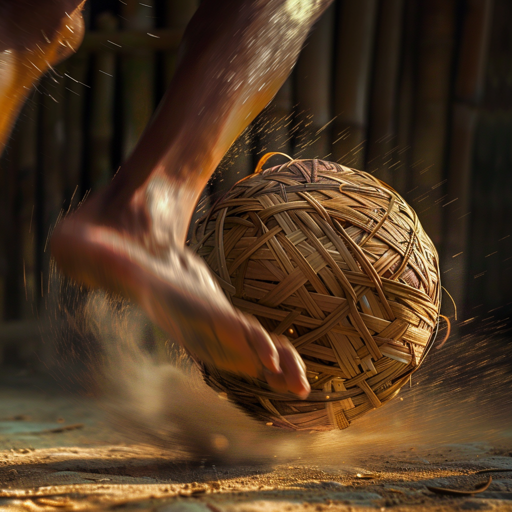 Традиционный мяч из ротанга — символ сепак такрау. Несмотря на появление современных материалов, многие турниры сохраняют эту связь с историей.