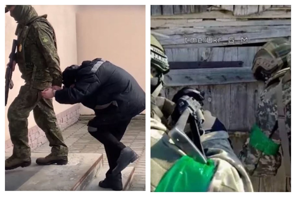    Фото: скриншот с видео, источник: t.me/Ukr_G_M. Фото: кадр из программы «СВО. По следам военных преступников. Часовой», источник: rutube.ru