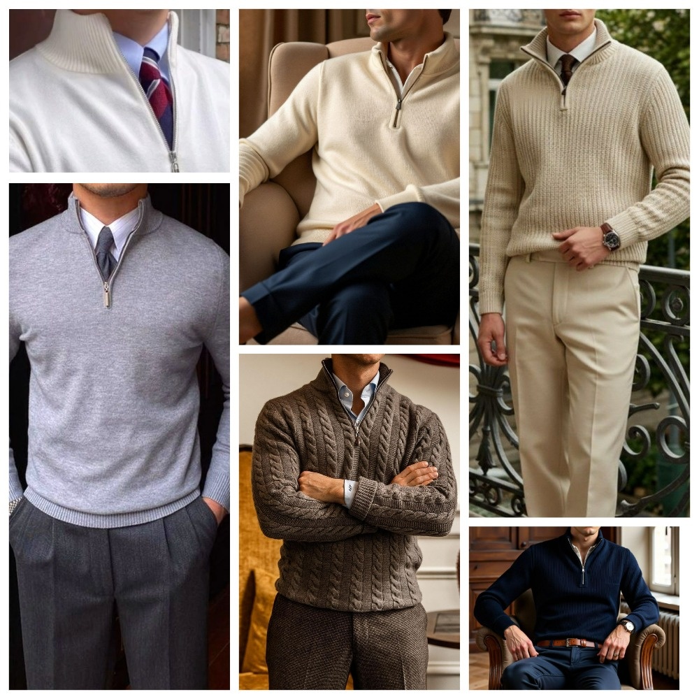 Примеры использования джемпера на замке в повседневных образах