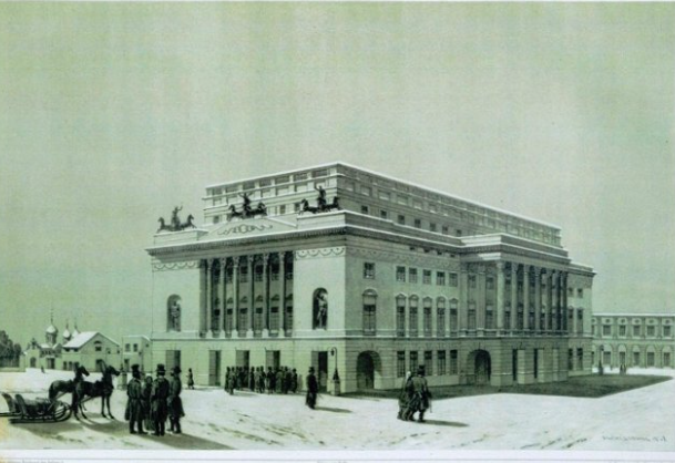 Литография. Александринский театр, 1839 год, Национальный музей Республики Карелия, Петрозаводск © Public domain
