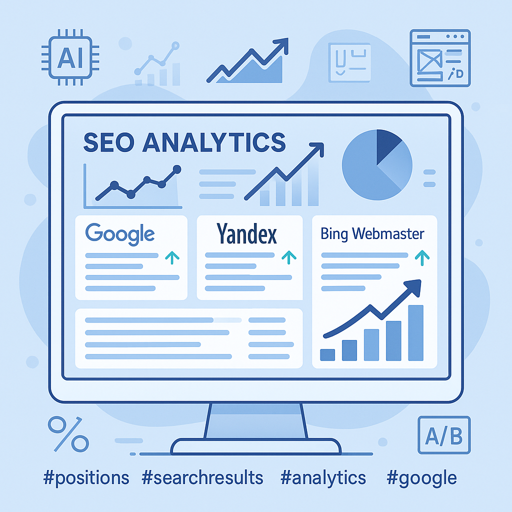 Аналитика SEO и визуализации позиций в поисковых системах.
