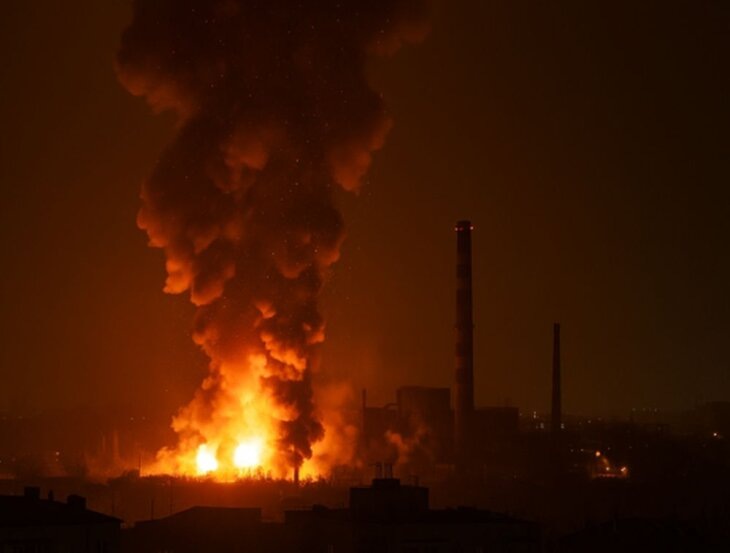     ВС РФ наносят удар по ТЭЦ-5 в Киеве. Источник: t.me/sevreal.