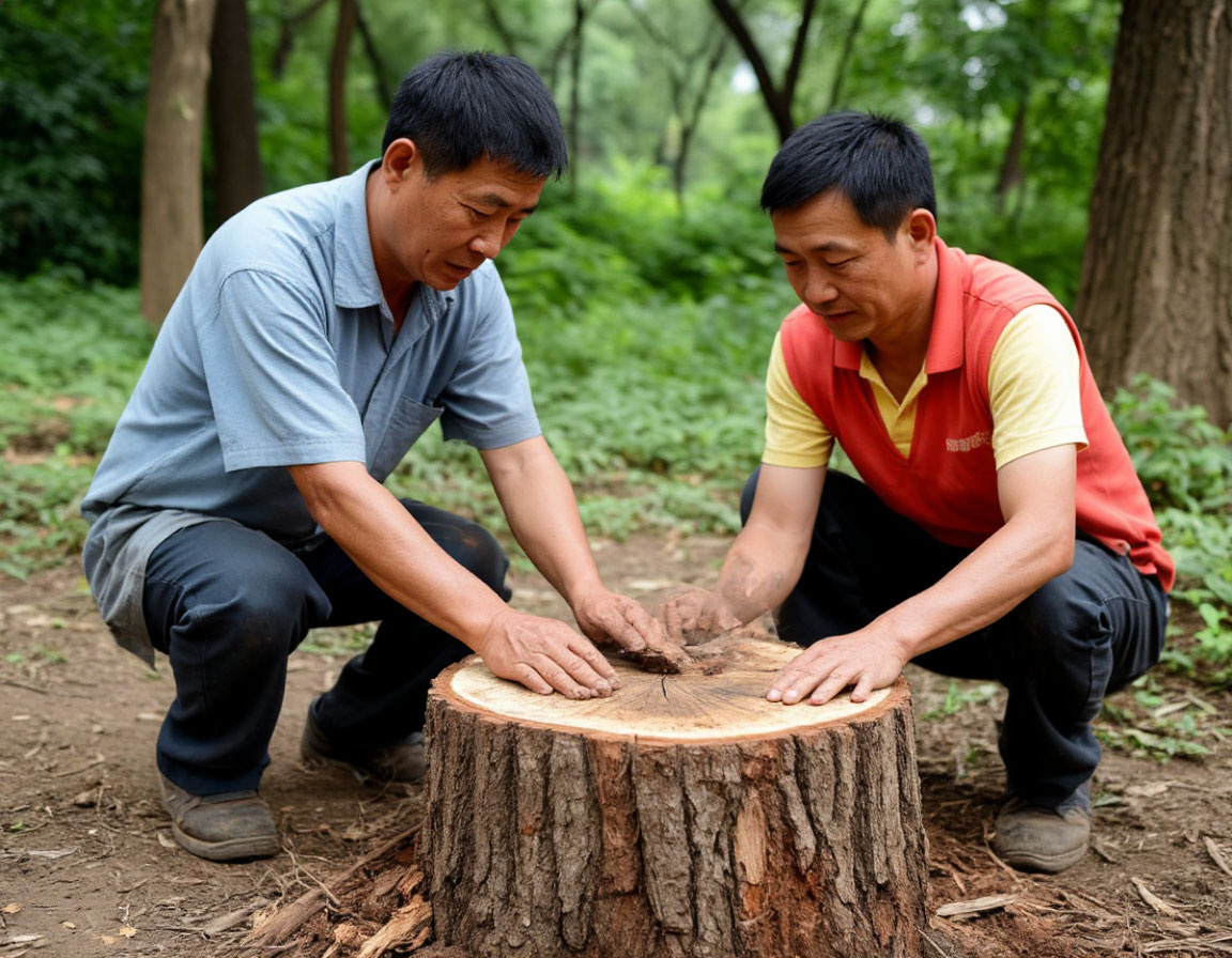    Азиатская смекалка: Как китайцы научились избавляться от пней даже ни разу не вспотев
