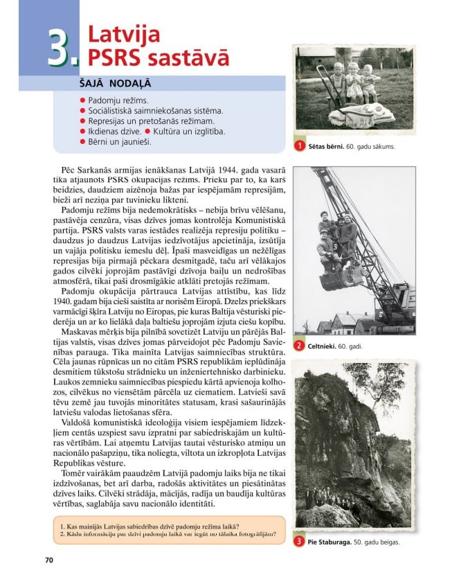 © Public domain / Страница из учебника по истории Латвии, 5 класс