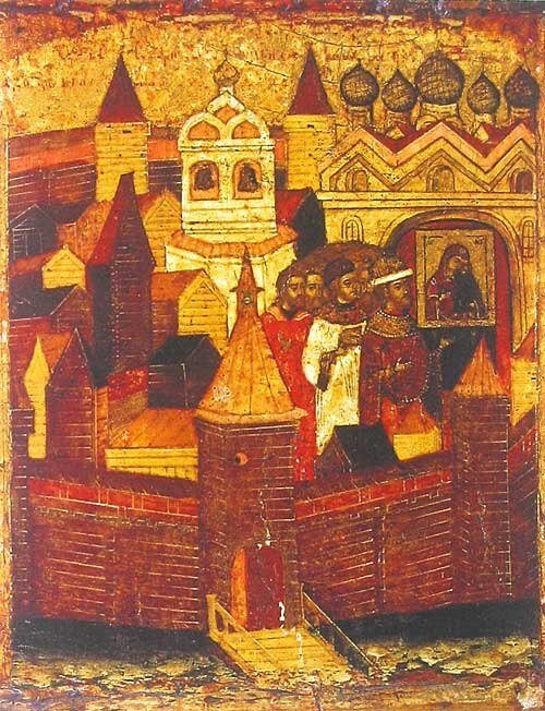 Кремль на иконе 1655 года. Фото: wikipedia.org