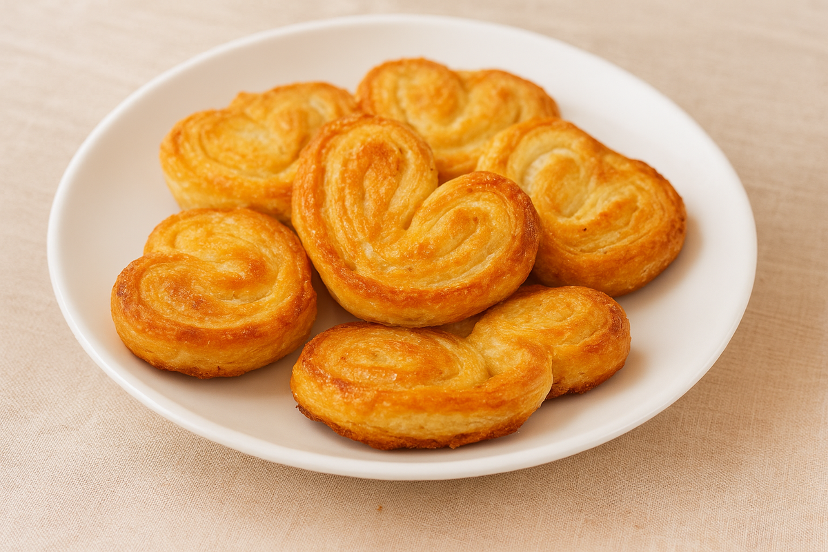 Печенье ушки из слоёного теста