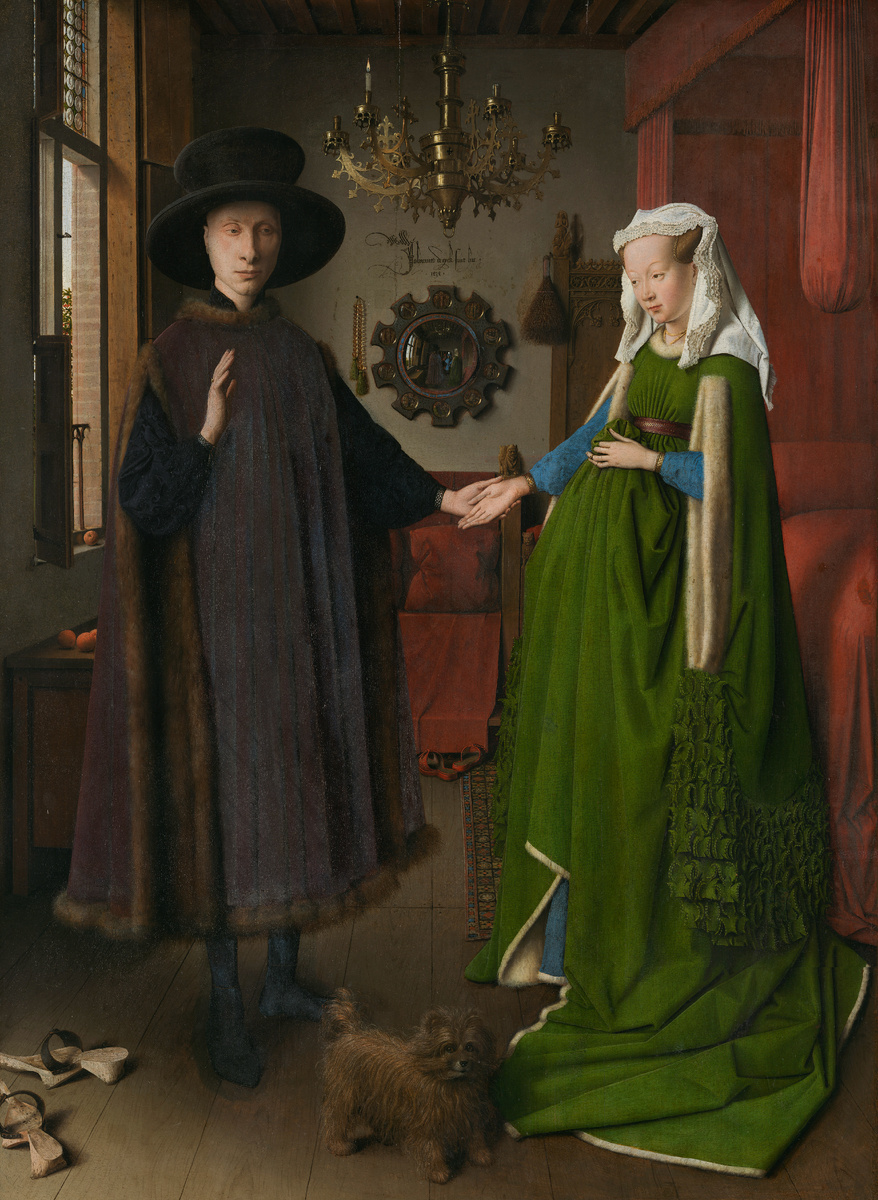 Ян ван Эйк
Портрет четы Арнольфини. 1434
Portret van Giovanni Arnolfini en zijn vrouw
Дубовая доска, масло. 81,8 × 59,7 см
Лондонская национальная галерея, Лондон