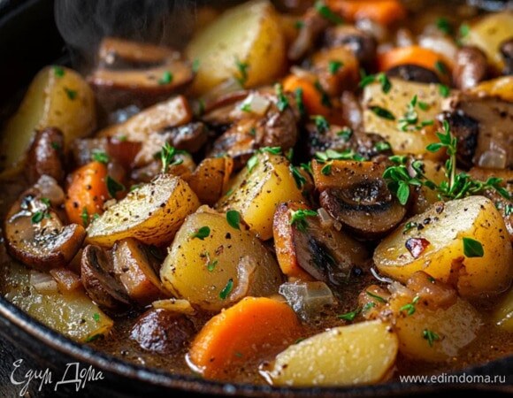 Жаркое с грибами и картошкой