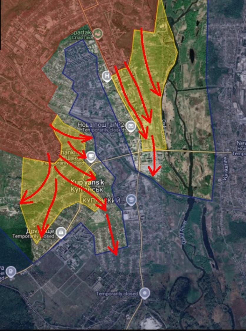    Скриншот карты боевых действий. Telegram-канал "Военная хроника"