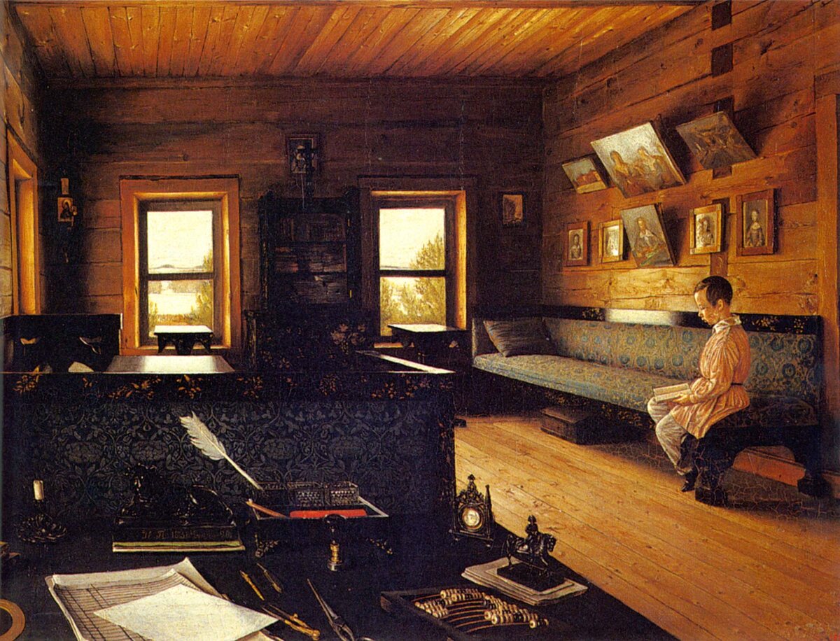 Сорока Г.В. Кабинет дома в "Островках", имении Н.П. Милюкова 