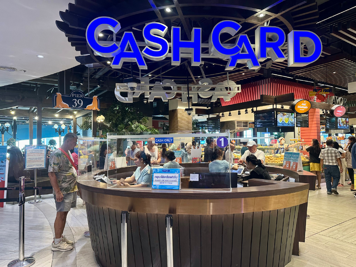 Здесь заранее оплачиваем за еду и получаем карту, затем карту нужно вернуть и получить назад остатки денег или доплатить.