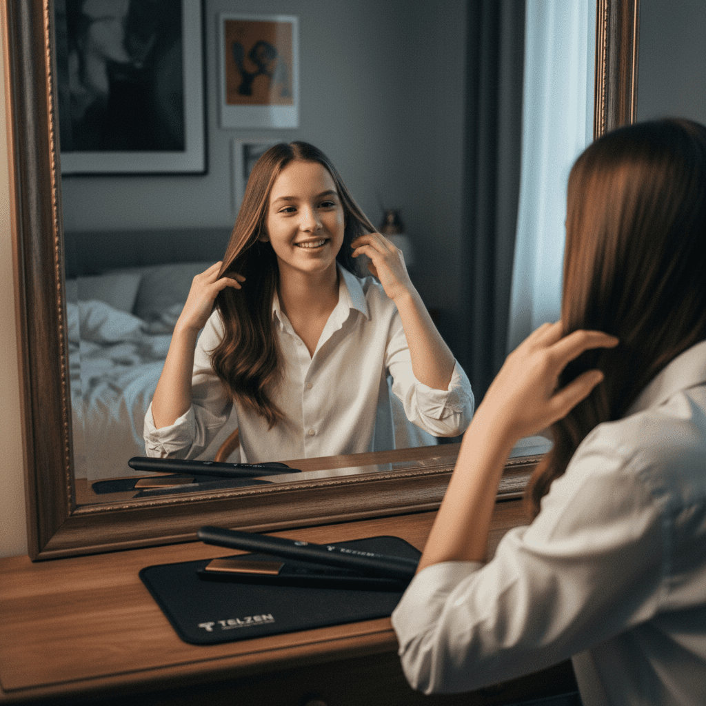    Стайлер для подростка: первый бьюти-гаджет без вреда для волос TELZEN